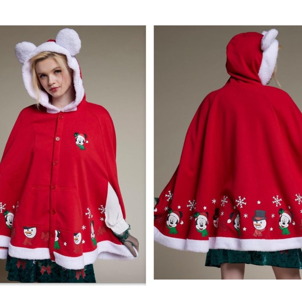 Her Universe Disney Holiday Mickey Mouse Girls Hooded Cape
